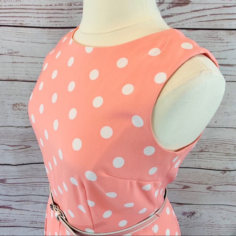 Madison Leigh peach and white dot with belt dress - Picture 6 of 12